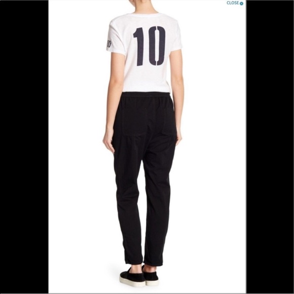 James Perse Contrast Stitch Drawstring Pants in Black Size 0 - Picture 2 of 8